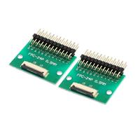 QUARKZMAN 2Pièces Connecteur Carte Ffc Fpc 24 Broches 0,5 mm Socket Vers Adaptateur Banbroches Angle Droit 2,54 mm Carte Conversion Pcb pour Dvd Tv/Caméra/Ordinateurs