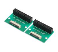 QUARKZMAN 2Pièces Connecteur Carte Ffc Fpc 24 Broches 0,5 mm Socket Vers Adaptateur Banconnecteur Femelle Double Rangée 2,54 mm Carte Conversion Pcb pour Lecteur Dvd/Caméra/Ordinateurs