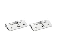 QUARKZMAN 2Pz Charnière À Ressort, 2.5" Longueur 304 Charnières Ressort En Acier Inoxydable, Charnières Auto-Fermantes Pour Portes Gauche Droite Cabinet Placard Bricolage, Argent (Extérieur)