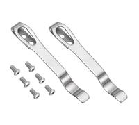 QUARKZMAN 2Set Clip De Poche Profonde 2.6"(66mm) Acier Inoxydable 420 Blanc | Universel Clip Arriere De Poche Pour Couteau Pliant Avec Vis Pour Homme Pieces DIY Couteau, Longueur, Noirci