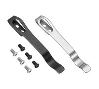 QUARKZMAN 2Set Clip De Poche Profonde 2.6"(66mm) Longueur Acier Inoxydable 420 Noirci Clip Universel De Couteau Pliant Avec Vis Pour Pièces De Remplacement Couteau Homme, Noir/Blanc