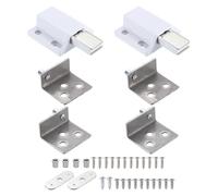 QUARKZMAN 2Set Pivot Hinge, 35 x 41 mm Heavy Duty Concealed Shaft Door Hinges With Single Head Magnetic Catch And Bushing Pour Furniture Cabinets Wood Doors, Silver