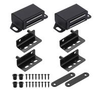 QUARKZMAN 2Set Pivot Hinge, 40 x 26 mm Heavy Duty Concealed Shaft Door Hinges With Magnetic Catch And Bushing Pour Furniture Cabinets Wood Doors, Black