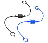 QUARKZMAN 2Sets 1/2 Hydraulic Hose Dust Cap and Plug Kit, ISO-A Male Dust Cap & Female Plug Cover Quick Disconnects Air Coupler Cover Port Plug Fittings with Retention Ring, Blue/Black