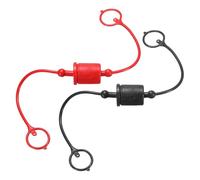 QUARKZMAN 2Sets 3/4 Bouchon Et Bouchon De Poussière De Tuyau Hydraulique Kit, ISO-A Bouchon De Poussière Mâle & Bouchon Femelle Couverture Coupleur d'air Déconnexion, Rouge/Noir
