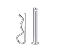 QUARKZMAN 2x40mm Carbone Acier R Forme Ressort Clavette Clips Goupilles avec 6x45mm Zinc Plaqué Simple Trou Chape Goupilles, Argenté, Paquet de 40
