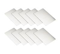 QUARKZMAN 3.1 x 2.0 pouce Inox Acier Brossé Carte x 10pcs Métal Brossé Plaques Gravure Ebauches pour DIY, Artisanat, Maison Décoration, [Argent Ton]