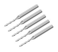 QUARKZMAN 3.175mm 1/8" Tige 1.5mm x 12mm Spirale Routeur Bits x 5PCS Solide Carbure CNC Fin Fraise pour Découpe Acrylique Plastique Résine Bois [2 Cannelures]