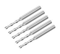 QUARKZMAN 3.175mm 1/8" Tige 2.0mm x 12mm Spirale Routeur Bits x 5PCS Solide Carbure CNC Fin Fraise pour Découpe Acrylique Plastique Résine Bois [2 Cannelures]