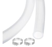 QUARKZMAN 3.3ft Tuyau En Caoutchouc De Silicone Transparent 25mm x 31mm Tube En Plastique Flexible Pour Brassage, Vinification, Pompe A Siphon, 1" ID, Avec 2pcs Collier