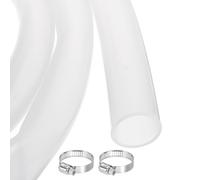 QUARKZMAN 3.3ft Tuyau En Caoutchouc De Silicone Transparent 31.8mm x 38.1mm Tube Plastique Flexible Pour Brassage, Vinification, Pompe A Siphon, 1 1/4" ID 1 1/2" OD, Avec 2pcs Colliers