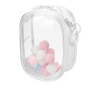 QUARKZMAN 3.5 inch Sac De Figurine Transparent, Mini Pochette Transparente Étanche pour Pièces avec Porte-Clés Et Pompons pour L'Affichage De Poupées Blind Box (Carré, Transparent)