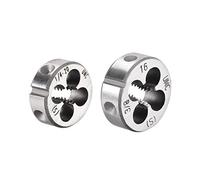 QUARKZMAN 3/8-16 & 1/4-20 UNC Rond Filière Set, Machine Filetage Droit Principal Filetage Filière, Alliage Outil Acier 2pcs
