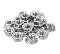 QUARKZMAN 3/8-16 Écrous à Embase Hexagonale Crantée, 20 Pièces en Acier Inoxydable 304, Écrou Hexagonal Antidérapant, Filetage Complet, Finition Brillante, Argenté,