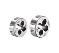 QUARKZMAN 3/8-16 et 5/16-18 UNC Filière Ronde Set, Machine Filetage Droit Principal Filetage Filière, Alliage Outil Acier 2 Pièces