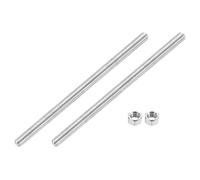 QUARKZMAN 3/8"-16 Tige Filetée Complète, 2 Pcs 304 Acier Inoxydable Long Vis Filetée 8" Longueur Filet à Droite Pour Montage Meubles Assemblage Fixation