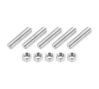 QUARKZMAN 3/8"-16 Tige Filetée Complètement Filetée, 5 Pcs 304 Acier Inoxydable Long Vis Filetée 1.8" Longueur Filetage à Droite Pour Montage Meubles Assemblage Fixation