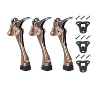 QUARKZMAN 3 Blocs-Porte Kickdown, 4.7" Blocs-Porte En Alliage D'Aluminium Pour Bas De Portes, Système De Fixation De Porte À Ajustement D'Un Seul Contact Avec Embout En Caoutchouc, Cuivre