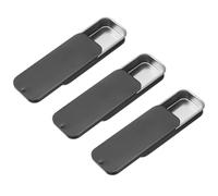 QUARKZMAN 3 Boîtes Métalliques À Couvercle Coulissant, Mini Boîtes Métalliques Vides Rectangulaires Avec Couvercles Coulissants, Organisateurs De Rangement 3.1"x1.3"x0.4", Noir