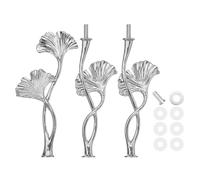 QUARKZMAN 3 Étage Support Gâteau Poignée Métal Support Gâteau Plateau Dessert Cupcake Accessoire Fixation Tige Support Poignée Pour Mariage Fête Festival, Argent (Fleur)