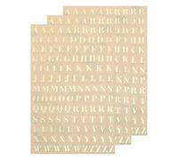 QUARKZMAN 3 Feuilles 4.5mm/0.18inch Mini Autocollants Lettres, 3D Alliage Autocollant Majuscules A-Z Pour Créations Scrapbooking Cartes De Vœux Décorations, Or