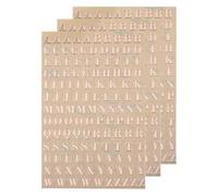 QUARKZMAN 3 Feuilles 4.5mm/0.18inch Mini Autocollants Lettres, 3D Alliage Autocollant Majuscules A-Z Pour Créations Scrapbooking Cartes Vœux Décorations, Rose Gold