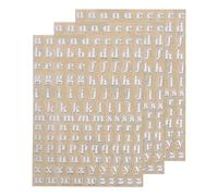 QUARKZMAN 3 Feuilles 4.5mm/0.18inch Mini Autocollants Lettres, 3D Alliage Autocollant Minuscules A-Z Pour Créations Scrapbooking Cartes Vœux Décorations, Argent
