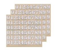 QUARKZMAN 3 Feuilles 4.5mm/0.18inch Mini Autocollants Numéros, 3D Alliage Auto-Adhésif 0-9 Autocollant Numéros Pour Bricolage Scrapbooking Cartes De Vœux Décorations, Argent