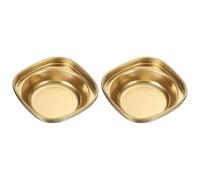 QUARKZMAN 3 Inch Mini Bol Sauce En Acier Inoxydable, 2 Pcs Bols Ronds Assaisonnement Assiettes Apéritif Bol Condiment Pour Salade Plats Accompagnement Sushi Trempette Ketchup, Or