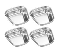 QUARKZMAN 3 Inch Mini Bols À Sauce En Acier Inoxydable, 4 Pcs Bols À Assaisonnement Assiettes À Apéritif Bol À Condiment Pour Salade Accompagnements Sushi Trempette Ketchup, Argent