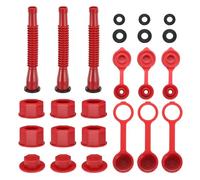 QUARKZMAN 3 Jeux De Bec Verseur Pour Bidon D'Essence, Bec Verseur Flexible Pour Bidon Avec Bouchon À Filetage Fin/Grosc, Bouchon De Ventilation Pour Bidon A/B, Rouge