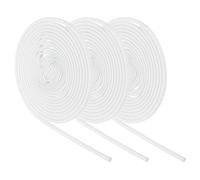 QUARKZMAN 3 Manchons ignifuges tressés pour Isolation de Fils, 9,8 pieds-3mm diamètre intérieur Blanc, Manchon en Fibre de Verre Enduit de Silicone température pour conduitess et câblage