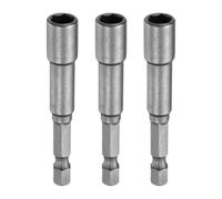 QUARKZMAN 3 mèches à douille écrous hexagonaux 7mm, douille 6 pans métrique, tige hexagonale 1/4", jeu de douilles magnétiques en acier CR-V adaptées, longueur 2,56" (65mm)