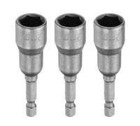 QUARKZMAN 3 mèches à douille hexagonale 12mm, douille 6 pans métrique, tige hexagonale 1/4", magnétique, acier CR-V, pour perceuses et tournevis à chocs, longueur 2,56" (65mm)