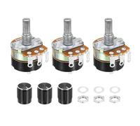 QUARKZMAN 3 Pack WH138 Potentiometer 50K Ohm Résistances Variables Mono-Joint 3 Bornes Linéaire Rotatif Avec Bouton Pour Contrôle De Volume Audio