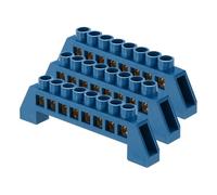 QUARKZMAN 3 Pcs Borne De Mise A La Terre, 8 Positions Borne A Vis En Laiton, Bloc De Terre 7x14mm Pour Equipement Electrique, Boite De Distribution, Bleu