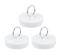 QUARKZMAN 3 Pcs Bouchon D'évier en Caoutchouc, Bouchon De Vidange De Baignoire pour 2" à 2-1/16" Bouchon D'évier De Vidange avec Anneau pour Salle De Bain Cuisine Buanderie, Blanc