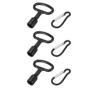 QUARKZMAN 3 Pcs Cle Triangle Poubelle, Poubelle en Métal avec Clé Triangulaire et Porte-Clés (Noir)