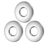 QUARKZMAN 3 Pcs Flasque De Douche, 0.8"x2.1"x0.2"(21x54x6mm) Plaque Ronde En Acier Inoxydable, Flasque Murale Divisee, Cache-Tuyau Murale Pour Conduite, Argent