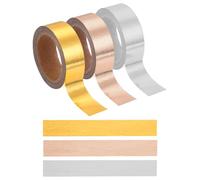 QUARKZMAN 3 Pcs Mixed Colors Washi Tape,15mm x 5m Self Adhesive Masking Tapes Metallic Foil Decorative Gold Tape pour DIY Crafts Scrapbooking Home Holiday Decoration