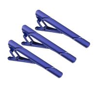 QUARKZMAN 3 Pcs Pinces À Cravate Mince Pour Hommes, Pinces À Cravate En Cuivre Pour Hommes Barrette À Cravate Pinces Accessoires Pour Père, Business, Mariage (Bleu, Sergé)