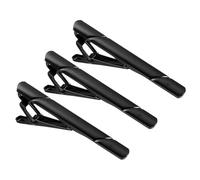 QUARKZMAN 3 Pcs Pinces À Cravate Minces Pour Hommes, Pinces À Cravate En Cuivre Pour Hommes, Barrette À Cravate, Pinces À Pince Accessoires Pour Père, Business, Mariage (Noir, Sergé)