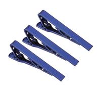 QUARKZMAN 3 Pcs Pinces À Cravate Minces Pour Hommes, Pinces À Cravate En Cuivre Pour Hommes Barrette À Cravate Pinces Accessoires Pour Père, Mari, Amant, Business, Mariage (Bleu, Brillant)