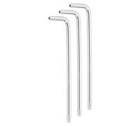 QUARKZMAN 3 Pcs T27 Clé Sécurité Anti-Sabotage Torx Étoile Embout Long Bras 4.49" Clé En L Torx Hexagonale Avec Trou 6 Points Clé À Molette Acier Carbone Pour Automobile Maison Argent