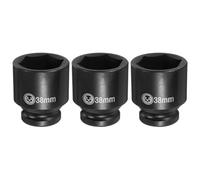 QUARKZMAN 3 Pièces Douille À Choc Profonde 6 Points 3/4" Entraînement 38mm Métrique CR-V Acier Douille Hexagonale Boulon 2.4" Long Pour Réparation Auto Machine