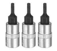 QUARKZMAN 3 Pièces Douille T10 Torx À Embout Carré 1/4" Extension Étoile 6 Points Impact Bit Power Nut Driver Set En Acier S2 Et CR-V Douille À Cliquet Bits, Argent Noir