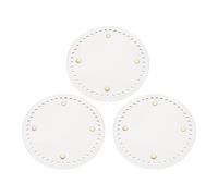 QUARKZMAN 3 Pièces Fond De Sac en Cuir PU pour Tricot, Base Ronde De 5,9 Pouces pour Sac À Main, Sac À Crochet Et Tote Bag, Blanc