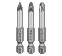 QUARKZMAN 3 pièces PZ1/PZ2/PZ3 Embout de tournevis à queue hexagonale | de 1/4", embouts hexagonaux magnétiques Phillips à fente en acier S2, longueur 50 mm/2", embouts de forage