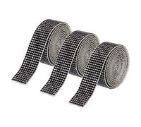QUARKZMAN 3 Rouleau 3 Yards 18mm Ruban Strass Autocollant Diamant Bande de Strass Autocollant pour Arts & Artisanat Projet, Mariage Gâteaux, Anniversaire Décorations Noir