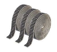 QUARKZMAN 3 Rouleau 3 Yards 8mm Ruban Strass Autocollant Diamant Bande de Strass Autocollant pour Arts & Artisanat Projet, Mariage Gâteaux, Anniversaire Décorations Noir